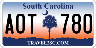 SC license plate AOT780