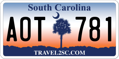 SC license plate AOT781