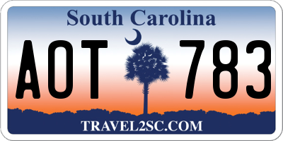 SC license plate AOT783