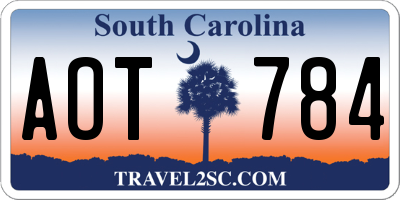 SC license plate AOT784