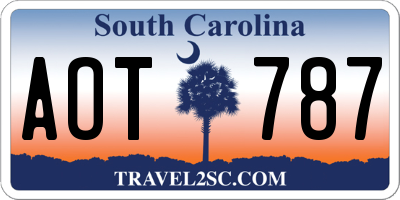 SC license plate AOT787