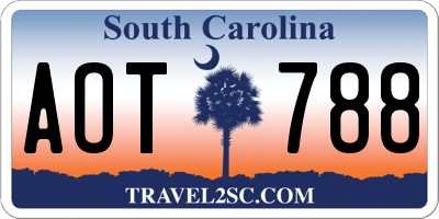 SC license plate AOT788
