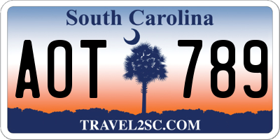 SC license plate AOT789