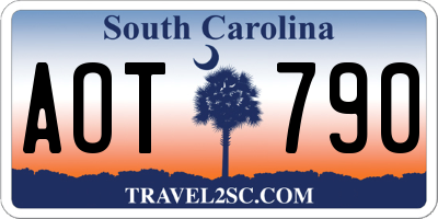 SC license plate AOT790