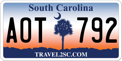 SC license plate AOT792