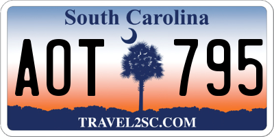 SC license plate AOT795