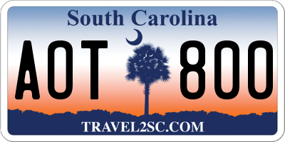 SC license plate AOT800