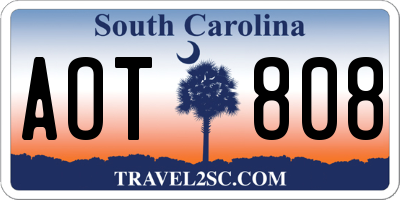 SC license plate AOT808