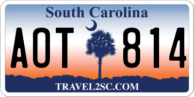 SC license plate AOT814