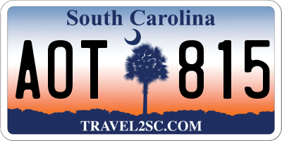 SC license plate AOT815
