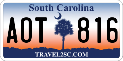 SC license plate AOT816