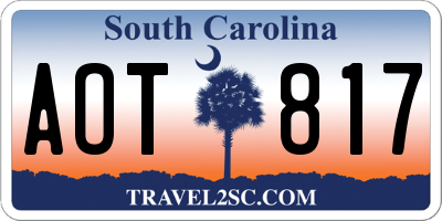 SC license plate AOT817