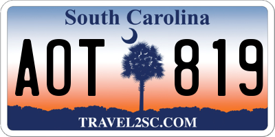 SC license plate AOT819