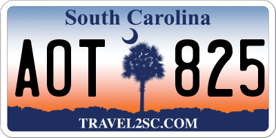SC license plate AOT825