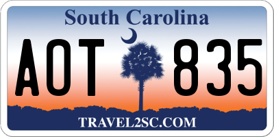 SC license plate AOT835