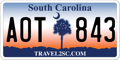 SC license plate AOT843