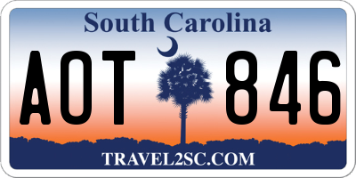 SC license plate AOT846