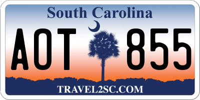 SC license plate AOT855