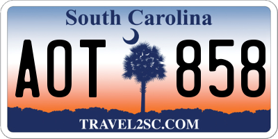 SC license plate AOT858