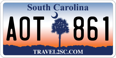 SC license plate AOT861