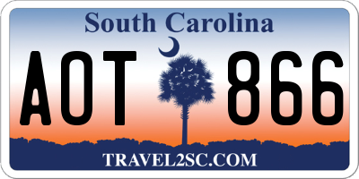 SC license plate AOT866