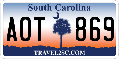 SC license plate AOT869