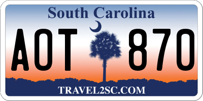 SC license plate AOT870
