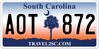 SC license plate AOT872