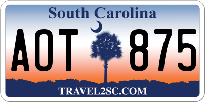 SC license plate AOT875
