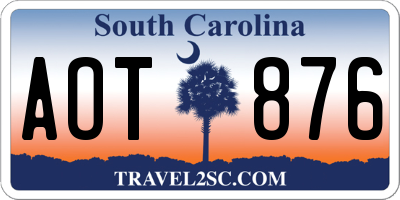 SC license plate AOT876