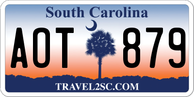 SC license plate AOT879