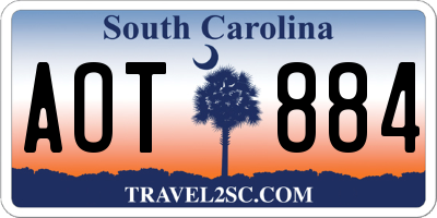 SC license plate AOT884