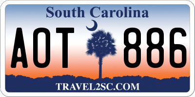 SC license plate AOT886