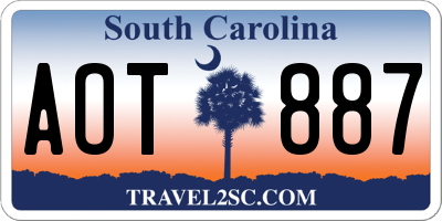 SC license plate AOT887
