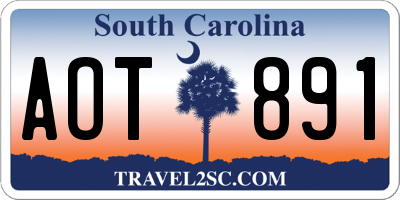 SC license plate AOT891
