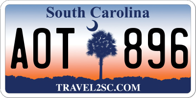 SC license plate AOT896