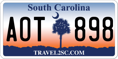 SC license plate AOT898