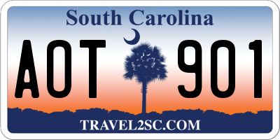 SC license plate AOT901