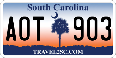 SC license plate AOT903