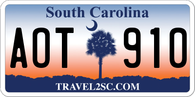 SC license plate AOT910