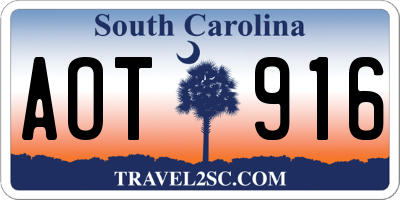 SC license plate AOT916