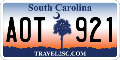 SC license plate AOT921