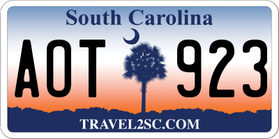 SC license plate AOT923