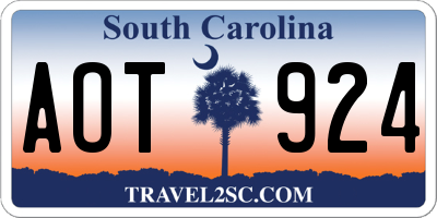 SC license plate AOT924
