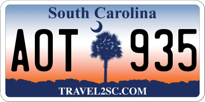SC license plate AOT935