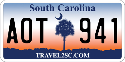 SC license plate AOT941