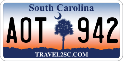 SC license plate AOT942