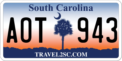 SC license plate AOT943