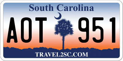 SC license plate AOT951