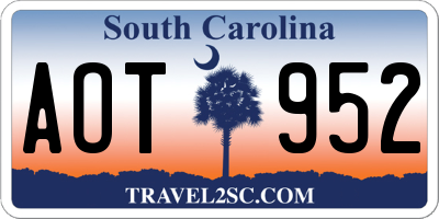 SC license plate AOT952